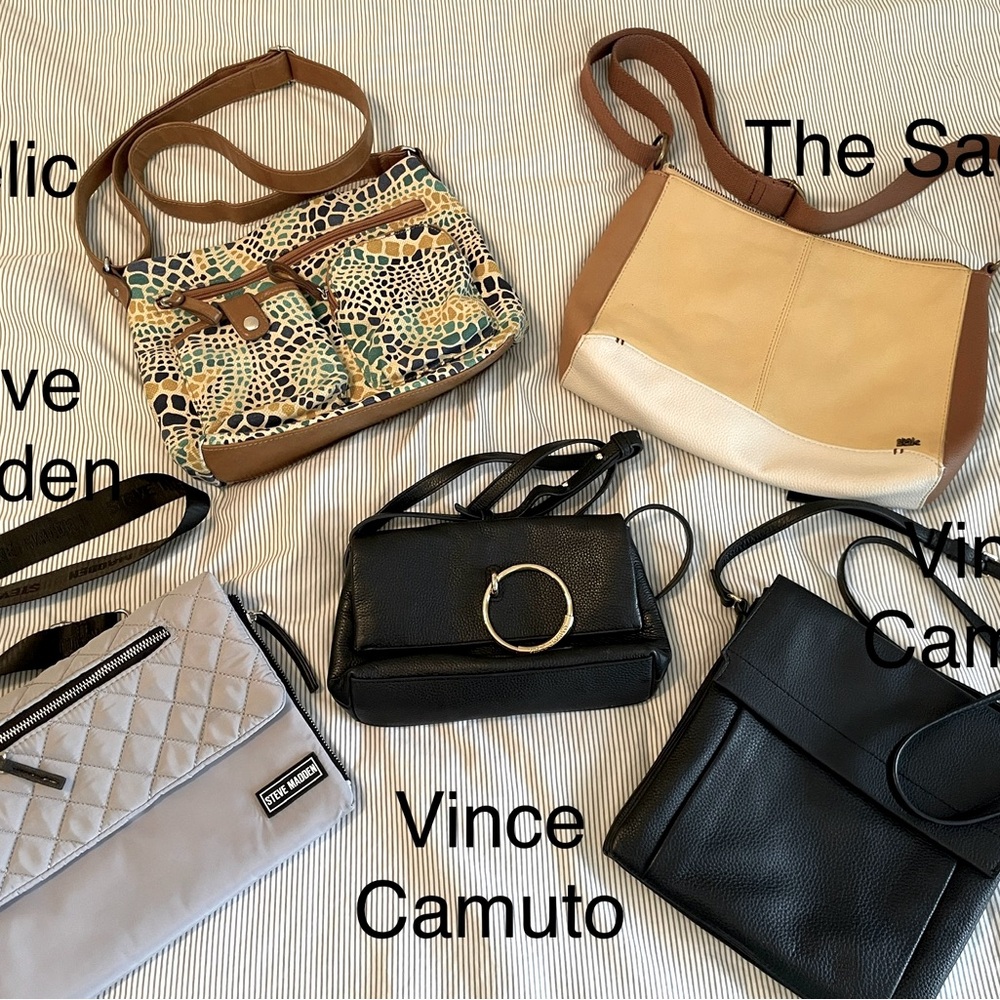 Five designer purses for $100! Excellent condition.